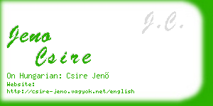 jeno csire business card
